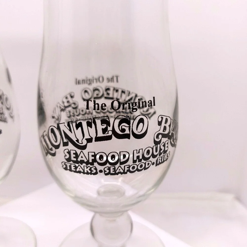 MONTEGO BAY HURRICANE GLASSES‎ (Seafood House) Set Of 2.  8